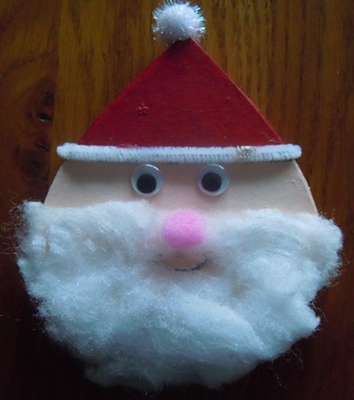 paper mache santa ornament